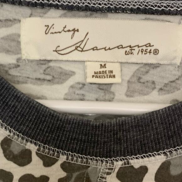 Vintage Havana Oversized Leopard Top M Gray Blouson Boxy Boyfriend Minimalist - Picture 3 of 6